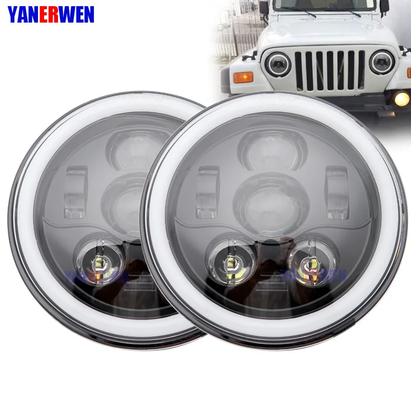 1 пара автомобиля светодиодный 7 дюймов круглый фар Conversion Kit для VW Beetle