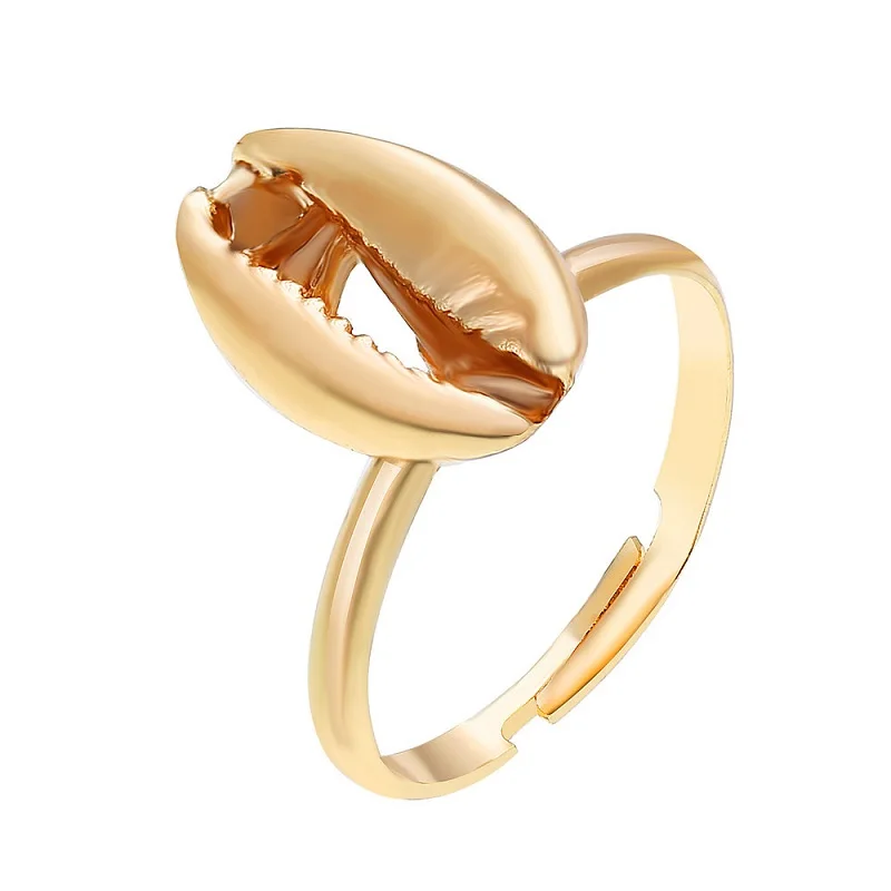 

2019 New Bohemian Ring Simple Sea Shell Finger Rings for Women Ladies Adjustable Knuckle Toe Rings Summer Beach Jewelry Bijoux