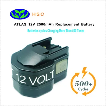 

2500mAh rechargeable battery pack ATL12 NiMh battery 12V Replacement ATLAS B12 BF12 BX12 Bxl12 MXS12 MX12 Original battery 12V
