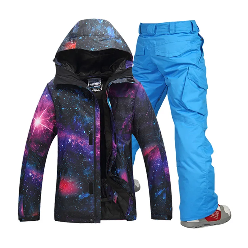 

2018 snowboard jacket winter ski suits for men mountain skiing and snowboarding suits camouflage orange snow pants