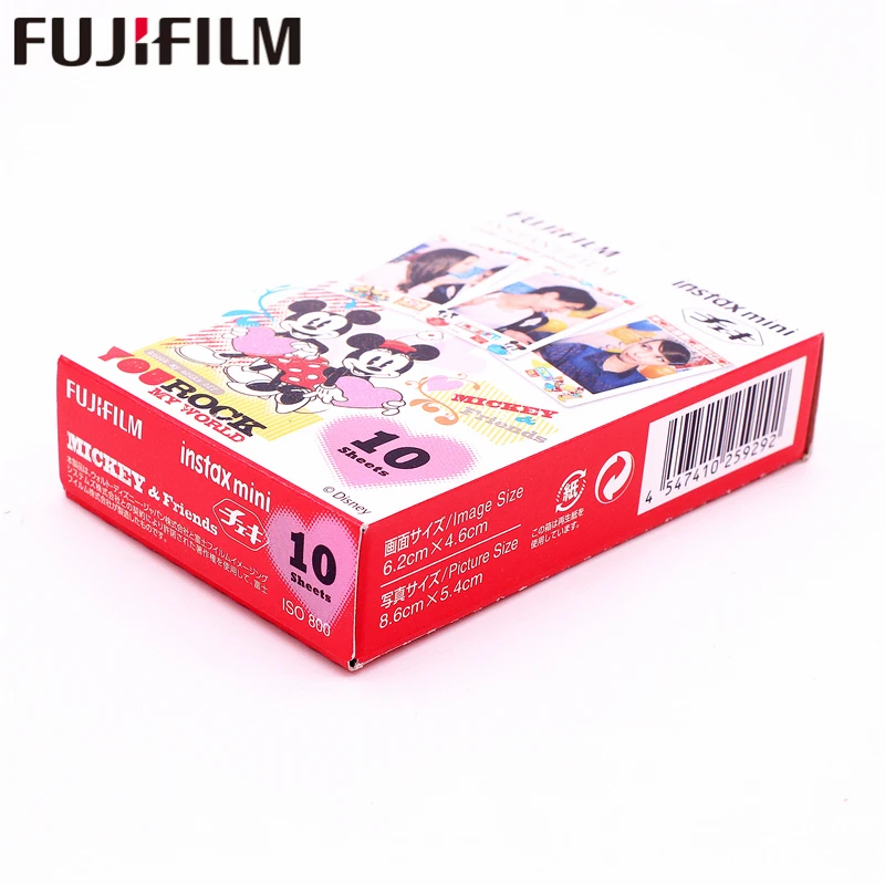 Оригинальная фотобумага Fujifilm Instax Mini MICKEY Friend 10 листов для мгновенной печати камер