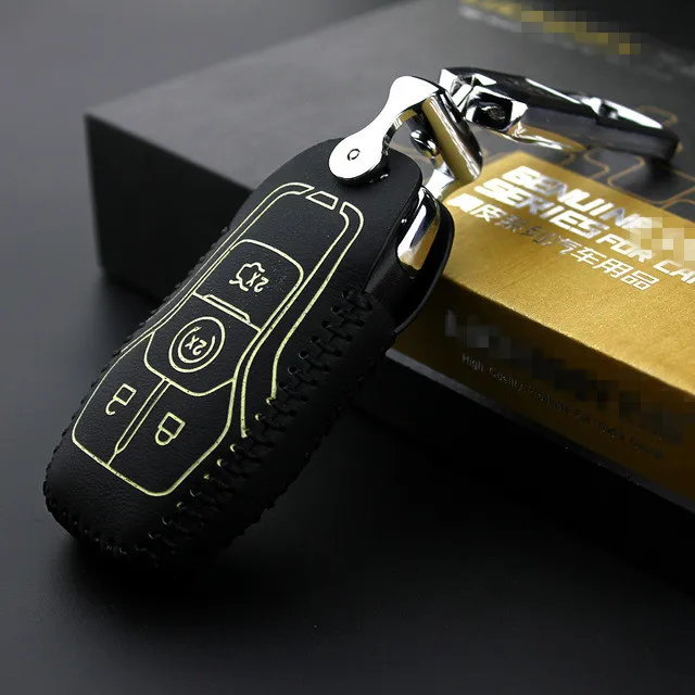 

For F150 2016 for mustang 2015 2017 for lincoln MKX MKZ MKC 2016 2014 2015 chave do carro de couro caso key2s Free shipping