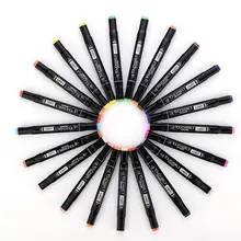 40 Цвета маркером для мультфильм пейзаж подкладке костюм Дизайн, двусторонняя Maker студентов канцелярские принадлежности для художника руки нарисовать