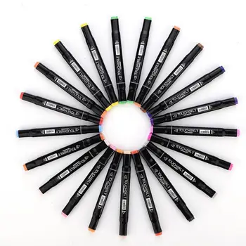 

40 Colors Marking Pen For Cartoon Landscape Interior Costume Design, Double-ended Maker Students Artist Stationery Hand Draw