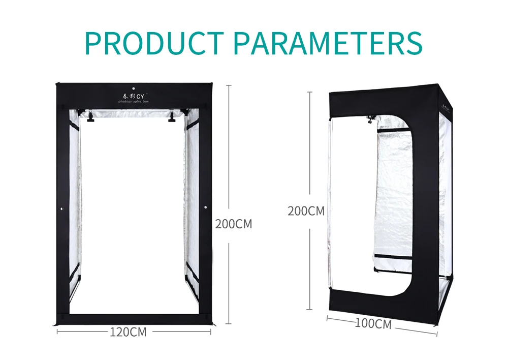 200 см x 120 см x 100 см Диммируемый Светильник для фотостудии, софтбокс, светильник, коробка, складной фон для фотосъемки, набор тентов