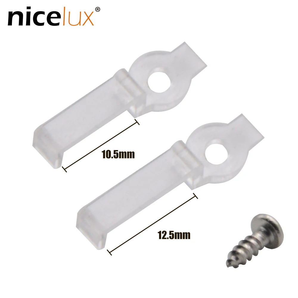 

50pcs Fixing Mounting Clips Connector for 220V 5050 3528 IP67 IP68 LED Tube Tape Light RGB LED Strip Clamp Brackets with Screws