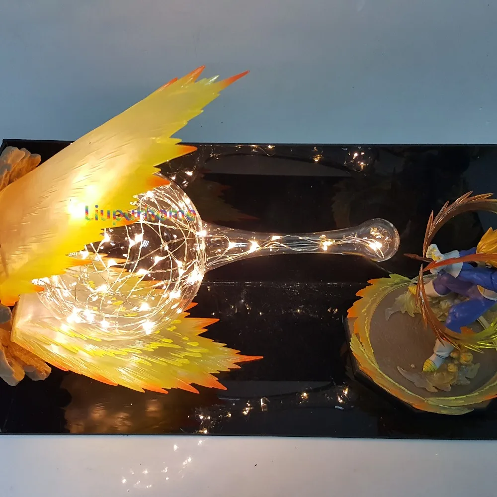 Dragon Ball Vegeta lámpara Final Flash Led luz de la lámpara de la bola del dragón del Super Goku Vegeta lámpara de mesa de luz de la noche la lámpara