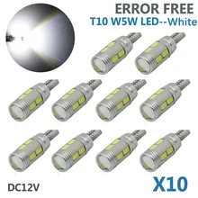 10x T10 W5W 194 Светодиодный лампочки Canbus ОШИБОК для Mercedes Benz W203 W204 W211 VW Polo Golf Passat jetta Tiguan Touran GTI