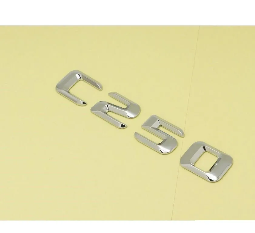 Хром 3D ABS пластиковый автомобильный багажник задние слова из букв значок эмблема наклейка Наклейка для Mercedes Benz C Класс C250