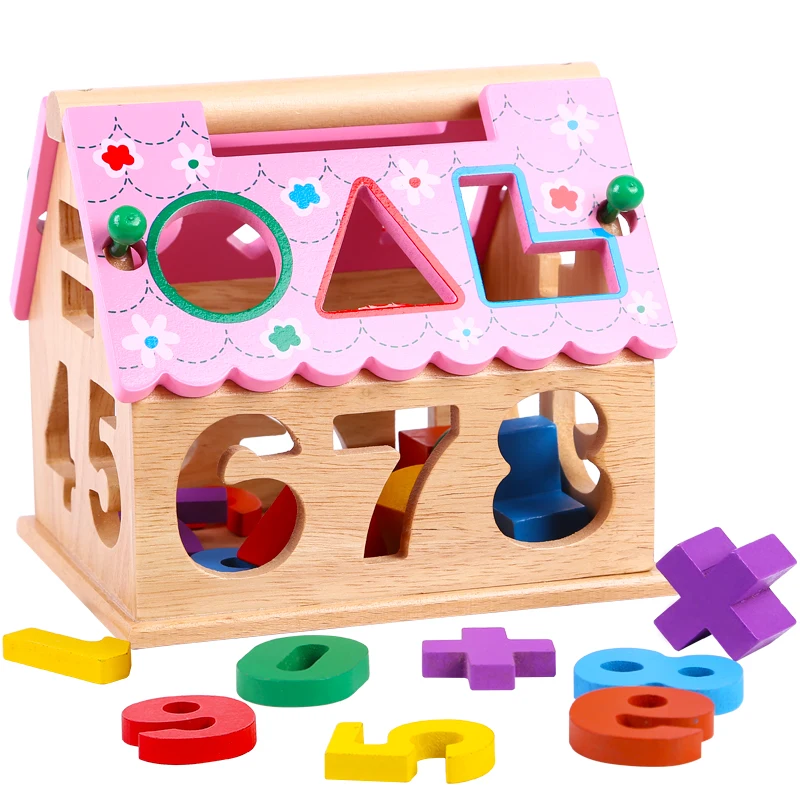 Wooden Children Puzzle Toys Digital Number House Building Blocks Educational Learning Intellectual Toys For Children and Baby Wooden Children Puzzle Toys Digital Number House Building Blocks Educational Learning Intellectual Toys For Children and Baby