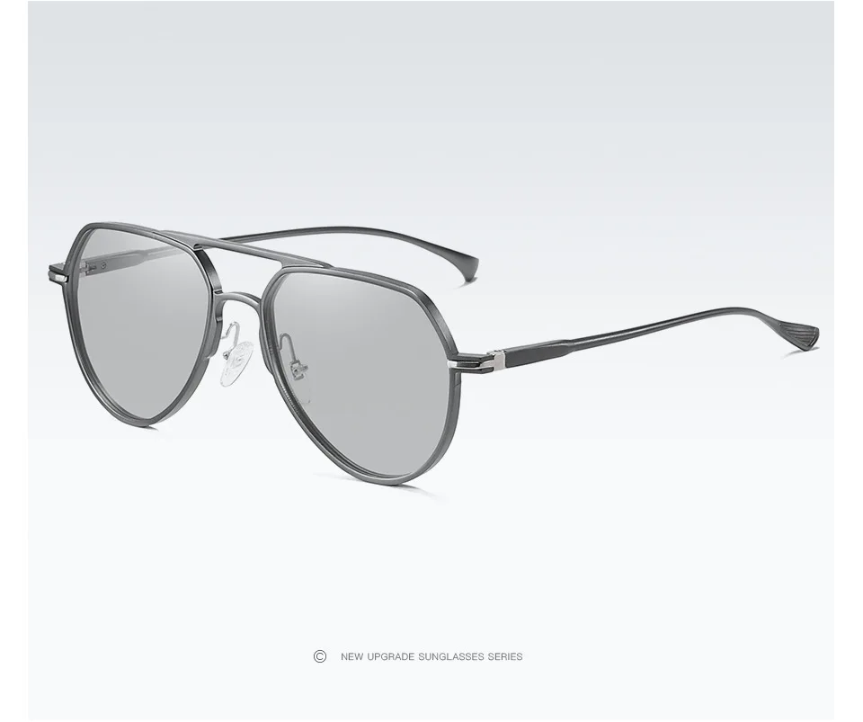 Al-Mg фотохромные поляризованные солнцезащитные очки пилота ночного видения, мужские Обесцвечивающие очки для вождения, антибликовые мужские солнцезащитные очки S163