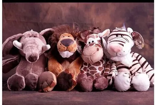 

jungle animals series about 25cm jungle lion, tiger ,giraffe and elephant,one lot / 4 pieces toys,baby toy,Christmas gift a11