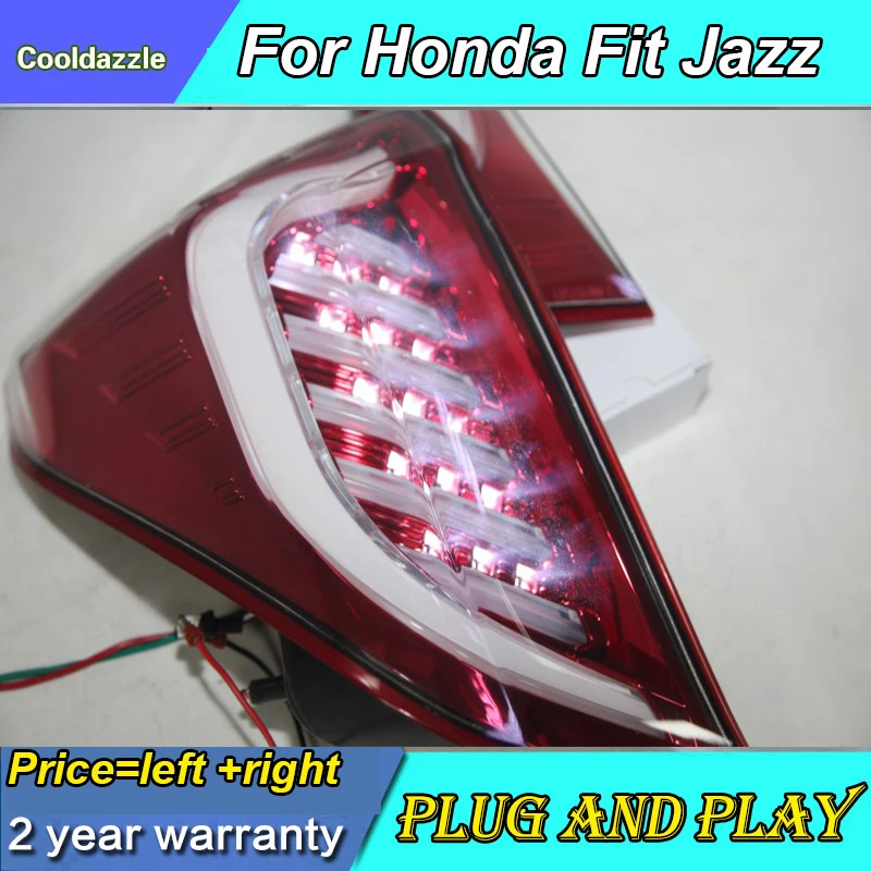 Для Honda Fit Jazz задний фонарь год задний фонарь красный белый цвет парковка бег поворотные сигнальные огни