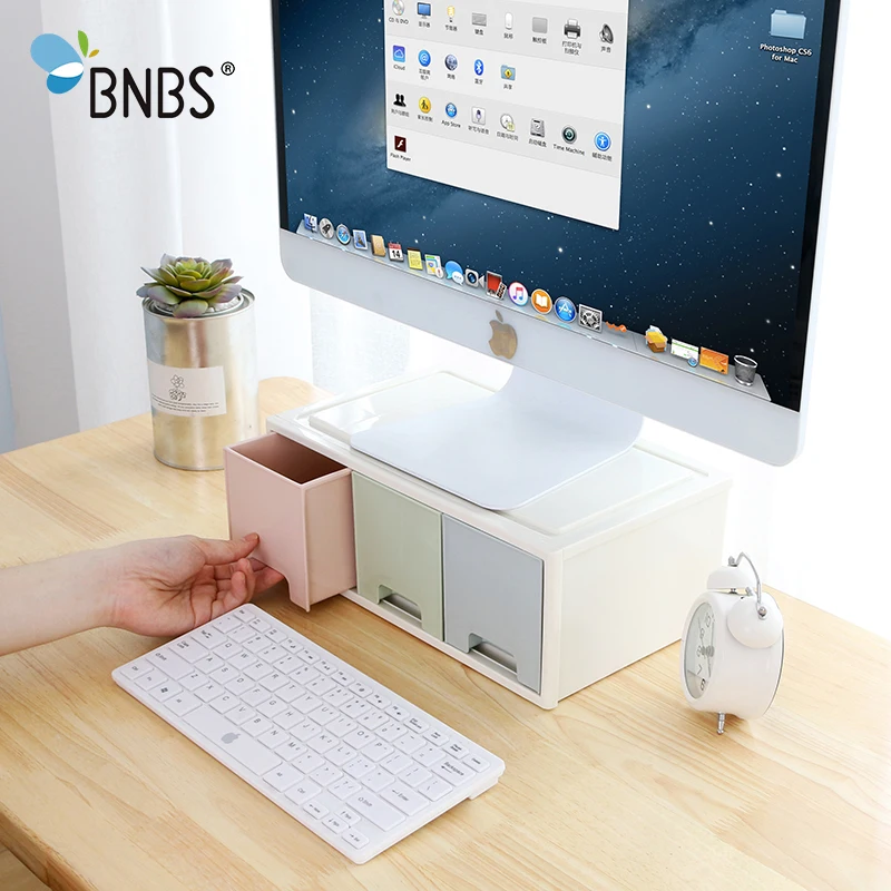 BNBS подставка для ЖК мониторов с ящиком офисная Настольная коробка хранения