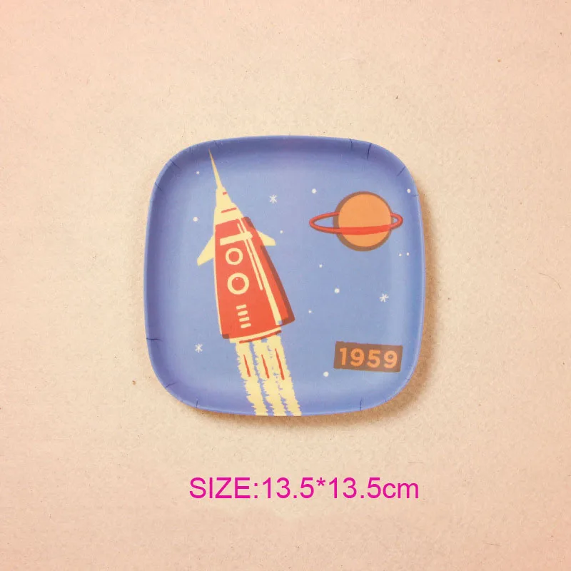 Baby Dinner Cartoon Bamboo Service Plate Kids Tableware Baby cute plate 13.5*13.5cm Baby Dinner Cartoon Bamboo Service Plate Kids Tableware Baby cute plate 13.5*13.5cm