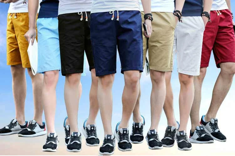 Летние повседневные шорты мужские брендовые хлопковые Бермуды, шорты Masculin однотонные мужские короткие спортивные штаны Homme для мужчин большой размер 07 07