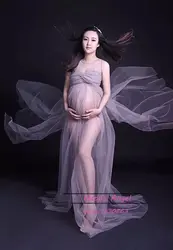 Новый Средства ухода за кожей для будущих мам Одежда для беременных женщин Подставки для фотографий шифоновое платье Щепка серый