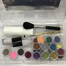 1 комплект блестящая Татуировка пудра для временных татуировок тату тело живопись кисти в комплекте клей трафареты набор микроблейдинг cejas Перманентный макияж