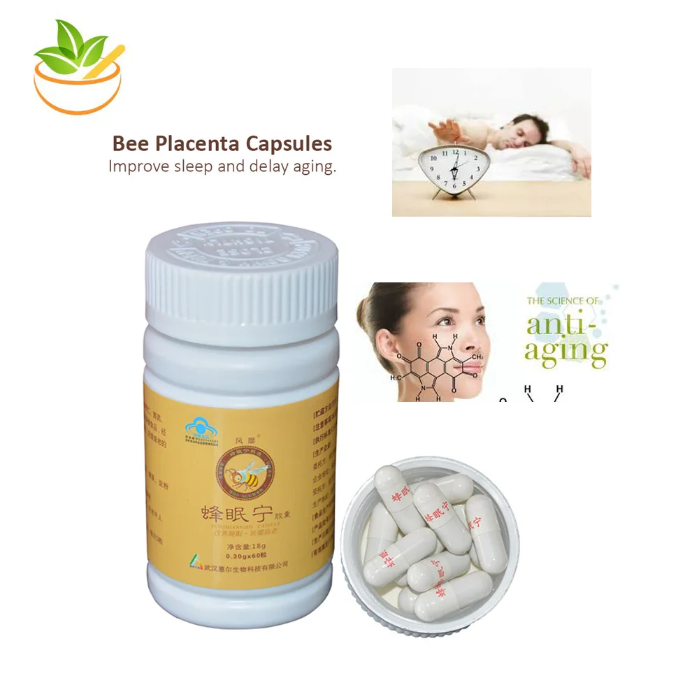 

2 bottles herbal propolis supplement anti aging bee Placenta softgel removing freckle wrinkle anti insomnia promote sleeping