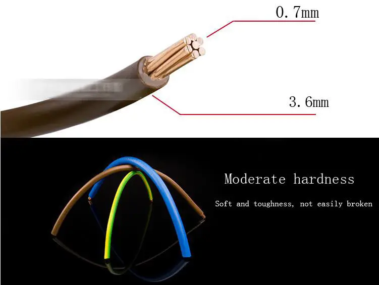 

GZLOZONE 2 Meters UK PRYSMIAN 2.5 m^2 7 Cores Pure Copper Amp Wires / DIY Power Cable