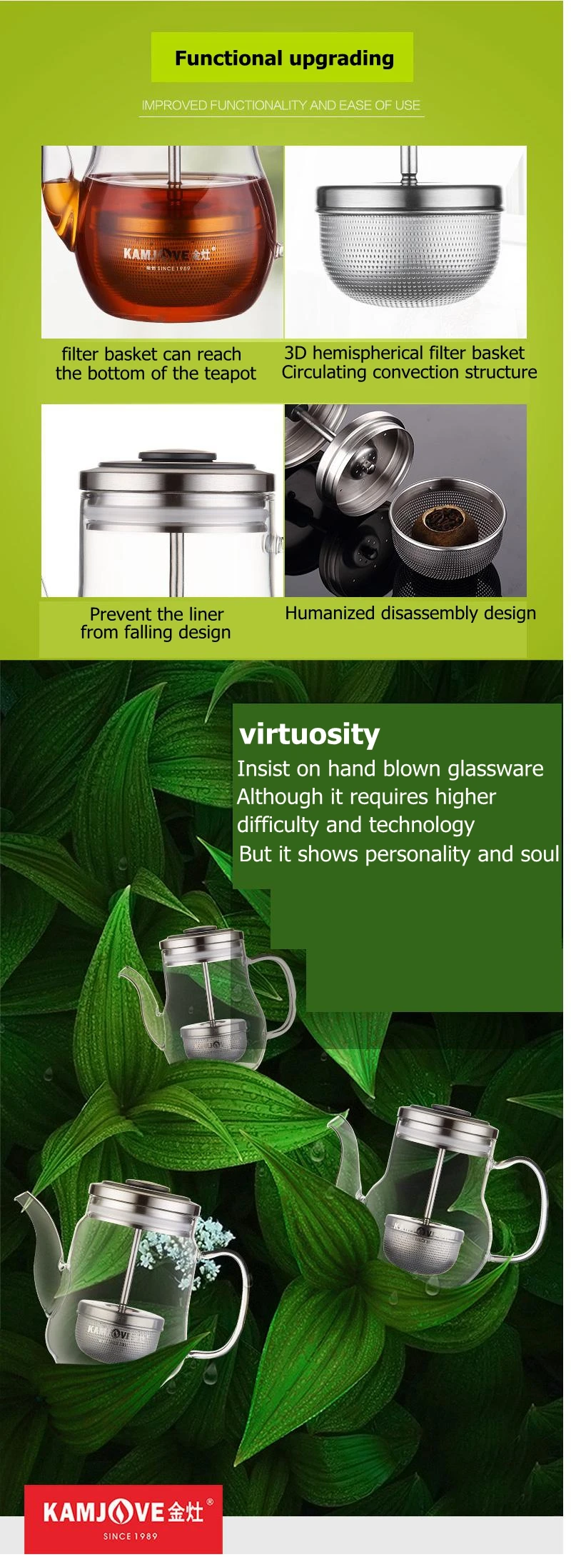 xícara de chá de vidro resistente ao