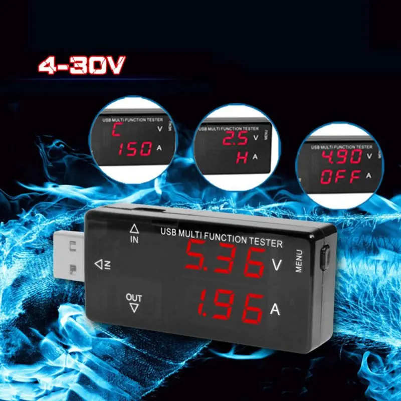 60x28mm USB Tester Multi Function USB Current Voltage Charger Detector
