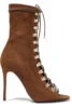 Women's Peep Toe Lace up High Heel Ankle Boots Black Brown Beige Dress Heels Ladies Party Ball Shoes Sexy Booties Large Size ► Photo 3/6
