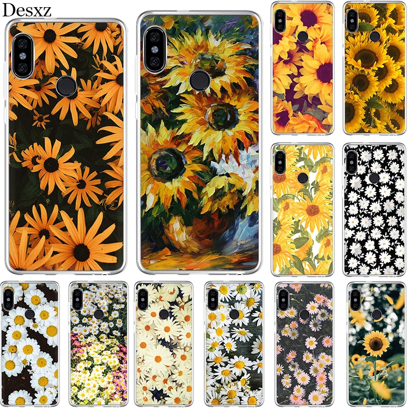 Мягкий чехол из ТПУ для Xiaomi Redmi Note 4 4X 5 6 Pro 5A Prime daisy sunflower Shell|Чехлы-накладки| |