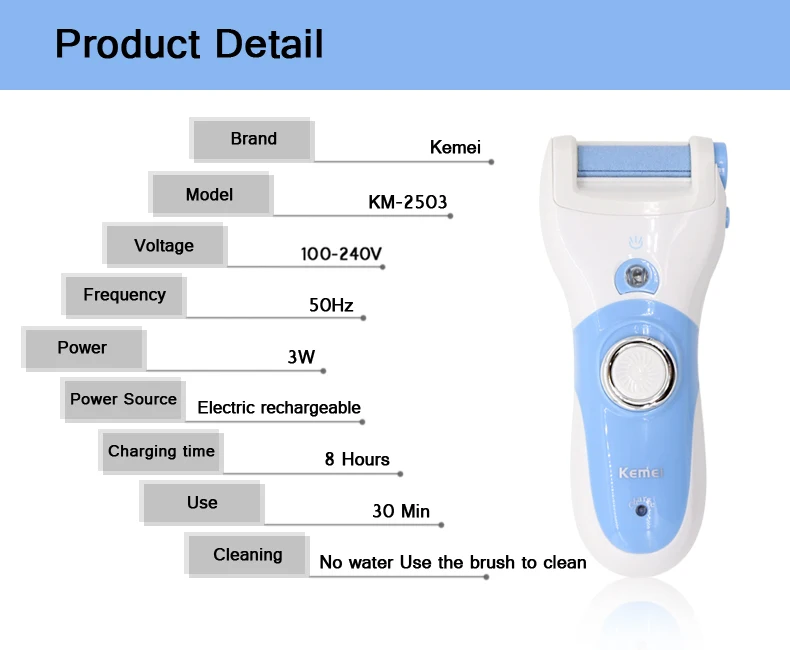Kemei электрический прибор для удаления мозолей топ электрические педикюрные инструменты для ухода за ногами педикюр бархатная гладкая машина для удаления мозолей пилка для ног
