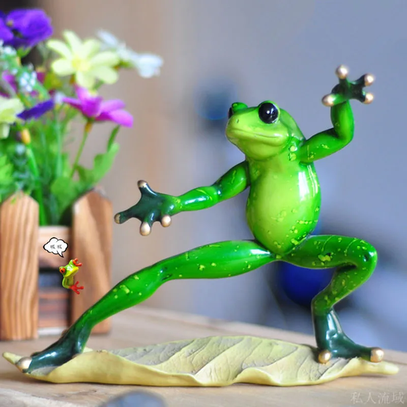 Creative Kongfu Resin Frogs Figurines fairy garden miniatures crafts