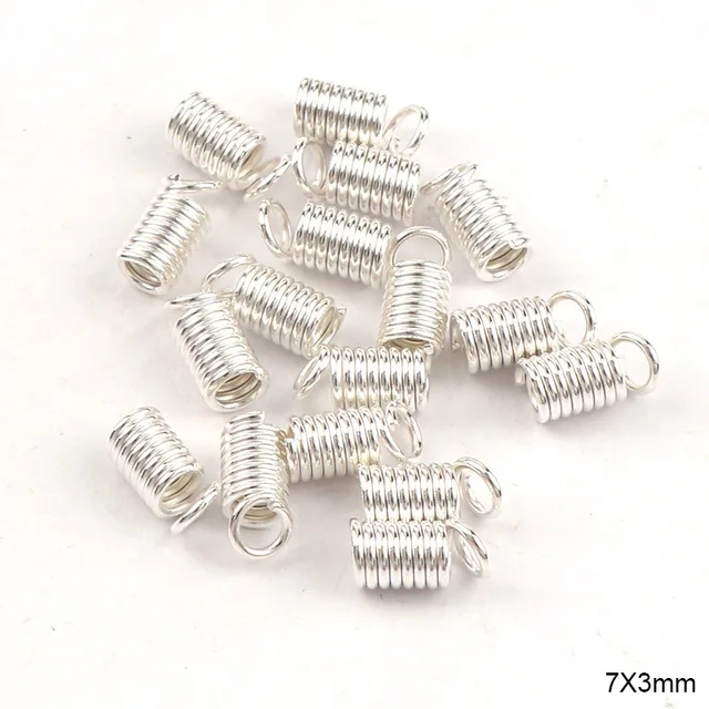 Buy 7x3mm Spring Crimp Ends Fastener Coil Cord Crimps