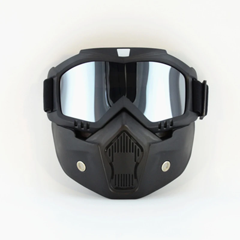 Для лыж велосипеда мотоцикла камуфляжная маска для лица мотокросса мотора открытого лица Съемные очки для шлемов винтажные очки - Цвет: B