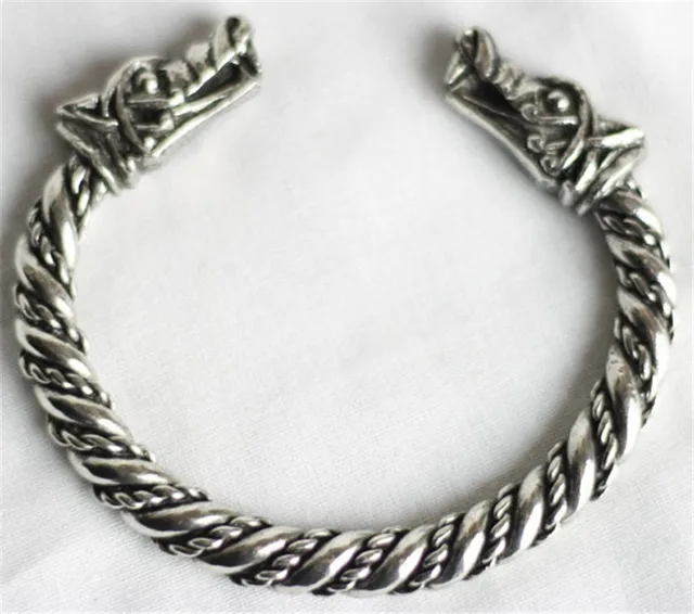 Viking Dreki Celtic Wolf Tin Bracelet Pagan Bangle Beast Viking Dreki Celtic Wolf Tin Bracelet Pagan Bangle Beast Friend Gift Nordic Vikings Cuff