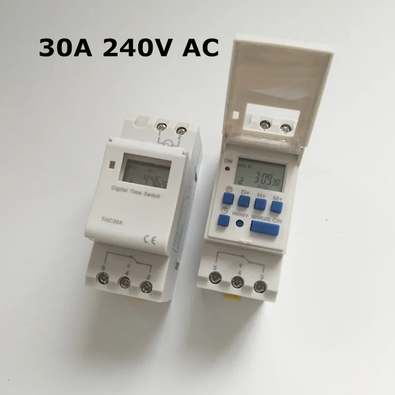 

10PCS CE RoHS 30Amp THC15A Daily/Weekly Programmable Din Rail Digital Timer Time Switch Relay 30A 220V-240V AC