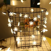40-100Leds Праздничные огни 5 м/10 м Снежинка светодиодная гирлянда Сказочный фонарь венок для свадьбы праздника Новогоднее украшение JL