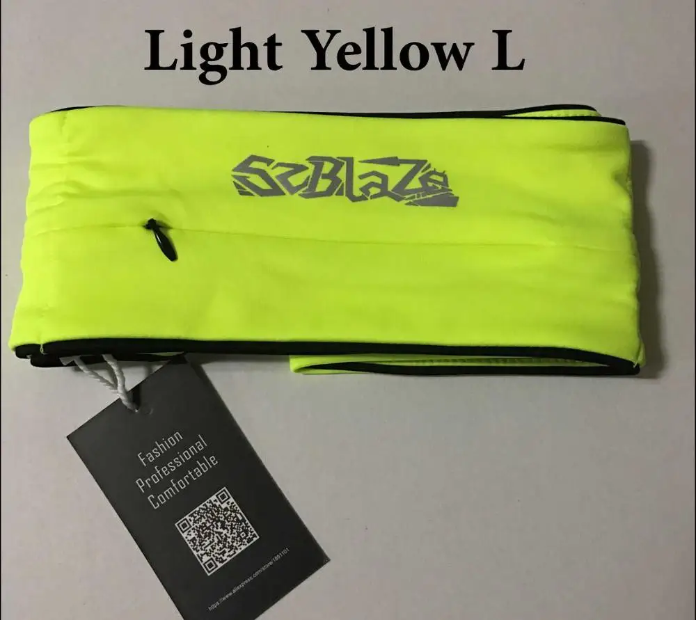 Профессиональные многофункциональные ремни для бега, поясная сумка для женщин, Велоспорт, тренажерный зал, фитнес-карман для телефона 5,5 дюйма, спортивный кошелек в спортивном стиле - Цвет: Light Yellow L