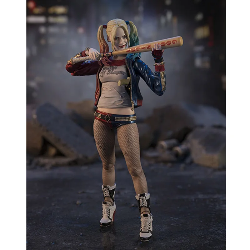 3 Face 3 Head SHFiguarts SHF DC Suicide Squad Harley Quinn PVC Action Figures Toys Doll for Christmas Birthday Gift (1)