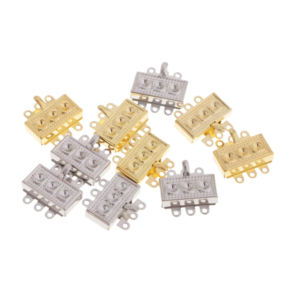 10pcs Metal Bracelet Necklace Jewellery Findings Connectors Box Clasps Buckles DIY Crafts Jewelry