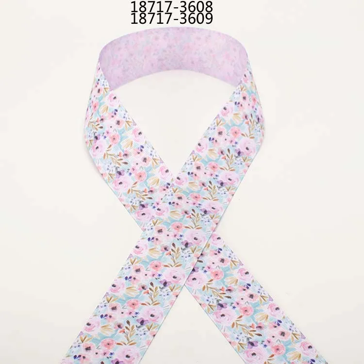 

NEW 10 yards purple small flowers solid ribbon Double-printed ribbon printed grosgrain ribbons
