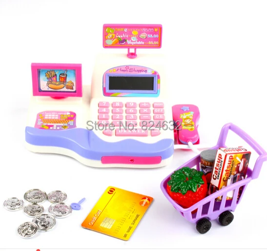 New supermarket cash register toy kids toy cash register with font b calculator b font toys