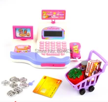 New supermarket cash register toy/kids toy cash register with calculator toys for children 1pcs