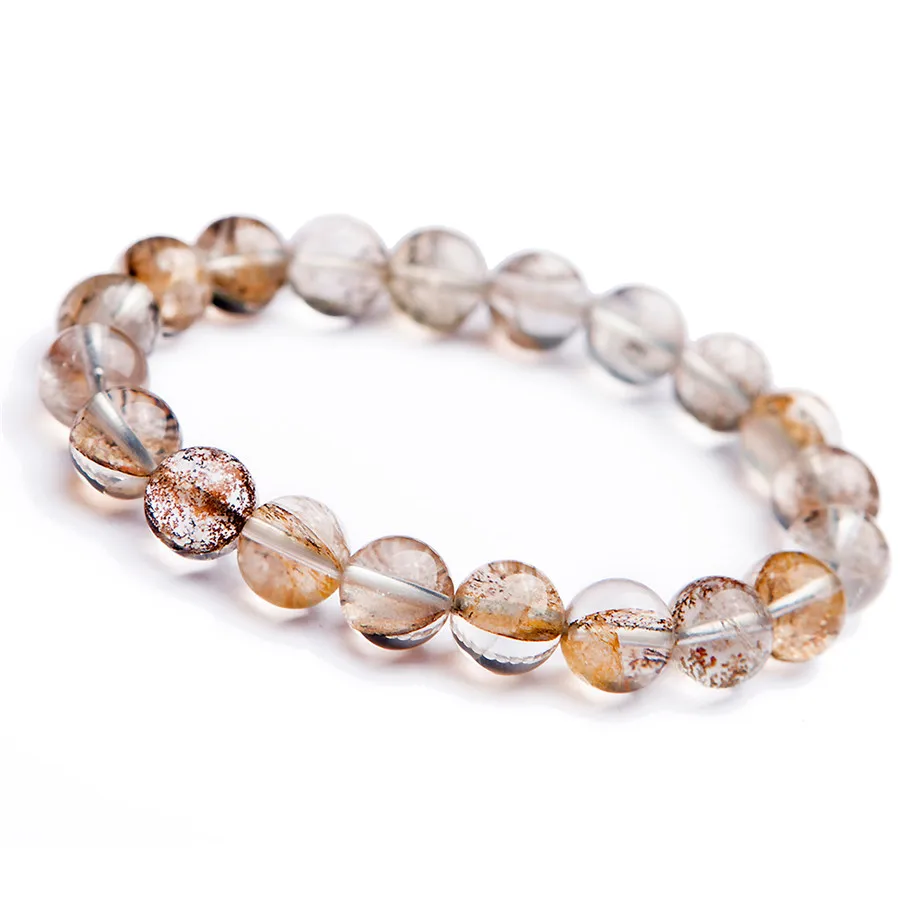 

Genuine Natural Yellow Transparent Petrified Wood Tree Crystal Stretch Charm Round Bead Women Bracelets 10mm