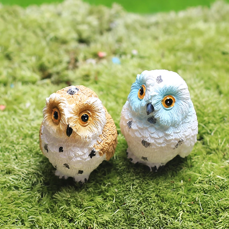 

Resin Artificial Owls Animal Resin Miniatures Figurine Craft Bonsai Pots Home Fairy Garden Ornament Miniture Garden Decorations