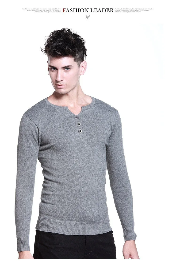 Top Slim Fit V Neck Sweater Men,Brand 
