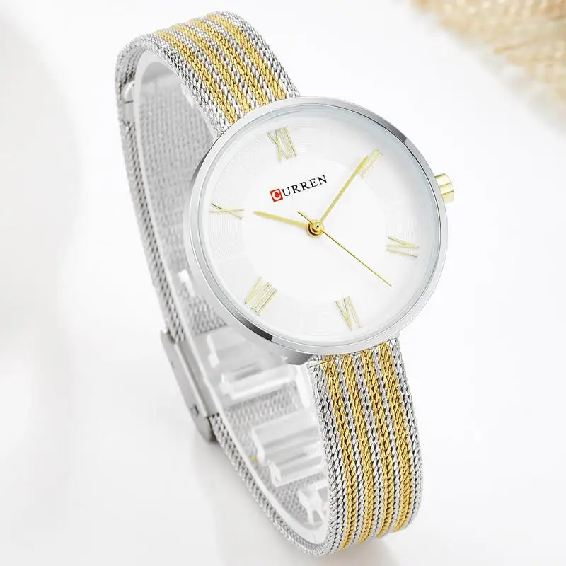 CURREN 9020 женские часы новые кварцевые лучшие брендовые Роскошные модные часы-браслет