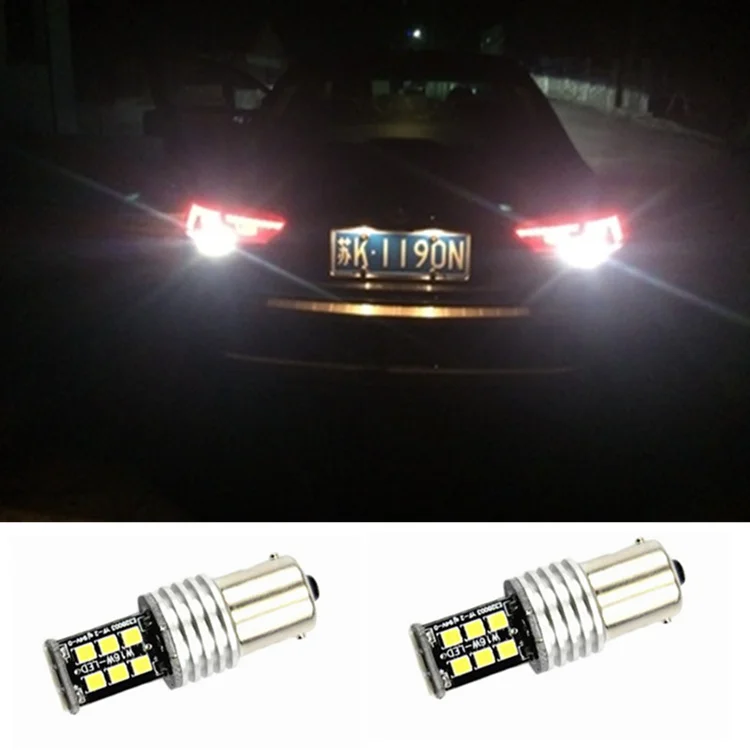 2 x Error Free Super Bright White LED Bulbs For Backup Reverse Light 1156 p21w ba15s