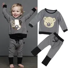 2pcs Toddler Infant Baby Kids Boy Girl SweatShirt +Pants Outfit Clothes Set Size 0-4