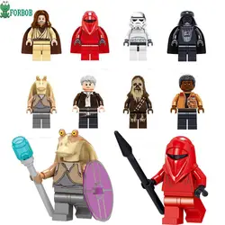 Строительные блоки Minifigs Star Wars фигурка игрушки для детей штурмовика Дарт Вейдер Хан Соло Чубакка Джар Бинкс