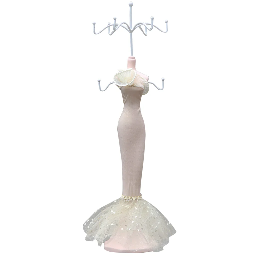 Elegant Mannequin Jewelry Display Stand Organizer Rack Hanger Home Decor Dresser Ornaments Lady-shaped Jewelry Holder Organizer