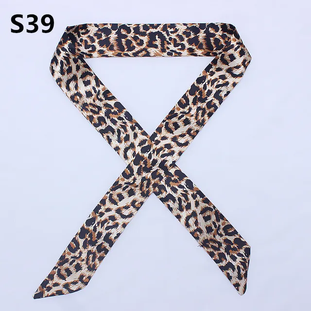 47 Colors Brand Bandana Small Silk Bag Scarf Women Head Hijab Scarf Long Skinny Scarves For Ladies Fashion Headband 3